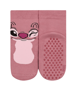 Meia Infantil Antiderrapante Disney Stitch Lupo (2944-002) Rosa