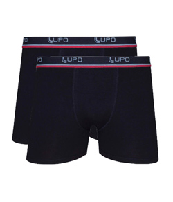 Kit 2 Cuecas Boxer Algodão Lupo (00523-002) Pretas