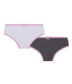 Kit Infantil 2 Calcinhas Lobinha Lupo (00310-088) Algodão - Branco/Preto