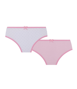 Kit Infantil 2 Calcinhas Lobinha Lupo (00310-088) Algodão - Branco/Rosa
