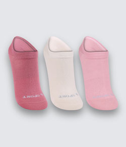 Kit 3 Pares de Meias Sapatilha Invisível Lupo (3171-089) - Rosa/Off White
