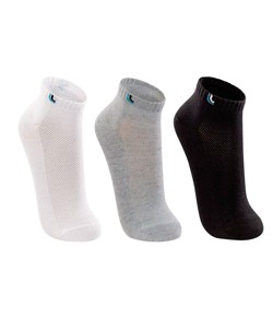 Kit 3 Pares de Meias Lupo Sport (3225-089) Preta/Branca/Cinza