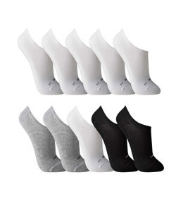 Kit 10 Pares de Meias Sapatilha Invis�vel Lupo Sport (03270-954) Branco/Preto/Cinza