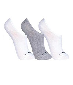 Kit 3 Pares de Meia Sapatilha Invis�vel Lupo Sport (03270-089) Cinza/Branca/Branca