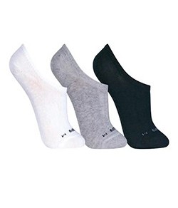 Kit 3 Pares de Meia Sapatilha Invis�vel Lupo Sport (03270-089) Branca/Cinza/Preta