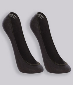Kit 2 Pares de Meias Sapatilha Invisível Lupo (3287-088) Preto