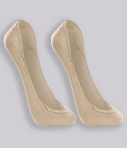 Kit 2 Pares de Meias Sapatilha Invisível Lupo (3287-088) Bege