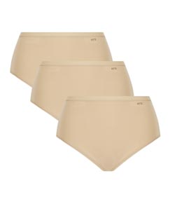 Kit 3 Calcinhas Alta Loba Cl�ssica Lupo (40351-001) - Natural