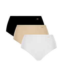 Kit 3 Calcinha Alta Loba Cl�ssica Lupo (40351-001) - Branco/Preto/Natural