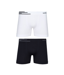 Kit 2 Cuecas Boxer Lupo (436-088) Branco/Preto