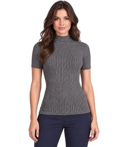 Blusa Canelada Melange Manga Curta Loba Lupo (45256-001)