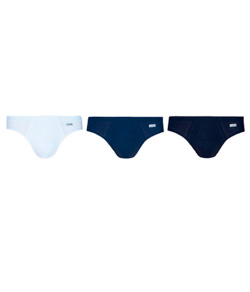 Kit 3 Cuecas Slip Lupo (00515-089) Branca/Marinho/Preta