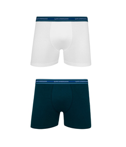 Kit 2 Cuecas Boxer Lupo (523-088) Branca/Marinho