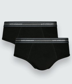 Kit 2 Cuecas Slip Cotton/Algod�o Lupo (00524-88) Preto/Preto
