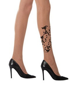 Meia-Cal�a Rosas Loba Lupo (05888-001) Fio 20