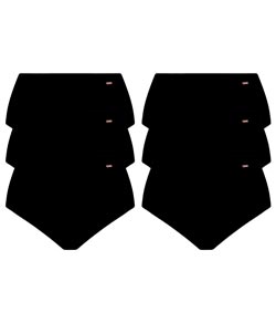 Kit 6 Calcinhas Alta Loba Cl�ssica Lupo (40351-001) - Preto