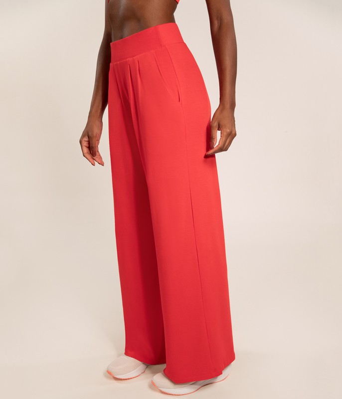 Calça Pantalona Moletom Lupo Sport (76112-001) Viscose Vermelho