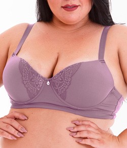 Suti� Cobertura Total com Renda Plus Size Amoo by Lut (817) Microfibra
