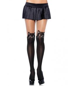 Meia-Calça Black Cat Leg Avenue (7908) "Black Cat Opaque Pantyhose"