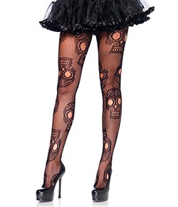 Meia-Calça Arrastão Caveiras Mexicanas Leg Avenue (9982/9982X) Sugar Skull