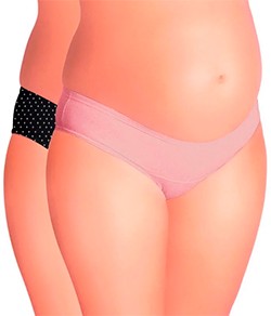 Kit 2 Calcinhas Biquíni Gestante Love Secret (42314) Rosa/Preto Poá