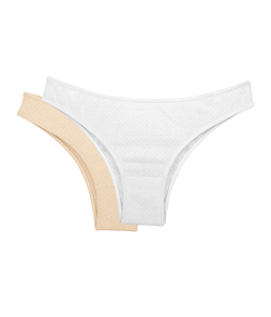 Kit 2 Calcinhas 100% Algodão Love Secret (819301) Branco/Nude