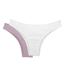 Kit 2 Calcinhas 100% Algodão Love Secret (819301) Branco/Rosa Retrô