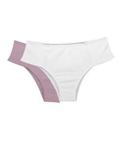 Kit 2 Calcinhas Laterais Sem Elástico 100% Algodão Love Secret (819302) Branco/Rosa Retrô