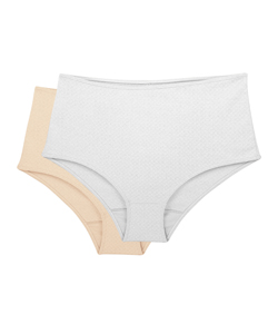 Kit 2 Calcinhas Clássicas 100% Algodão Love Secret (819304) Branco/Nude
