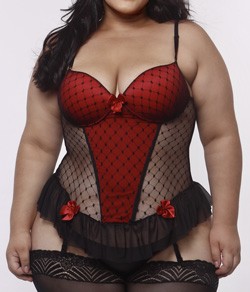 Espartilho Bicolor em Tule Plus Size (304)