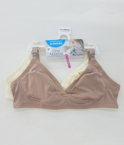 Kit 2 Sutiãs Amamentação Moderna Maternidade (335) 100% Algodão