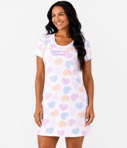 Camisola Curta Cora��es Mensageira da Paz (32150C) 100% Algod�o