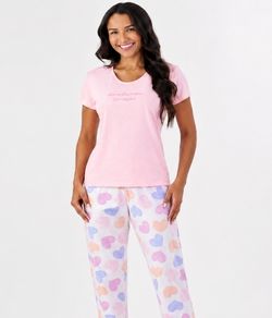 Pijama Feminino Longo Cora��es Mensageira da Paz