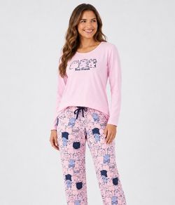 Pijama Feminino Longo Best Friends Mensageira da Paz (34199)