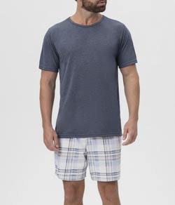 Pijama Masculino Curto Xadrez Mensageira da Paz (033477)