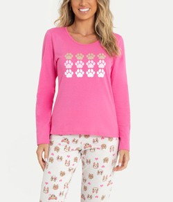Pijama Feminino Longo Pets Mensageira da Paz (34139)