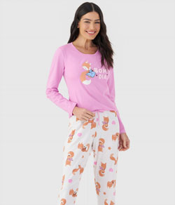 Pijama Longo Raposinha Mensageira da Paz (34184) 100% Algodão