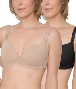 Kit 2 Suti�s Amamenta��o com Bojo Maternale Morisco Duos (4802) Preto/Chocolate
