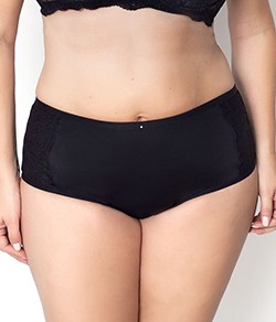 Calcinha Cavada Laterais em Renda Morisco Plus (8290) Plus Size