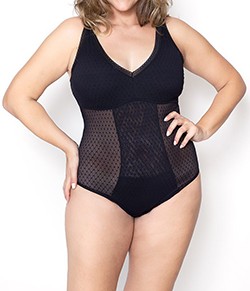 Body Anat�mico em Tule Detalhado Morisco Plus (8500) Plus Size