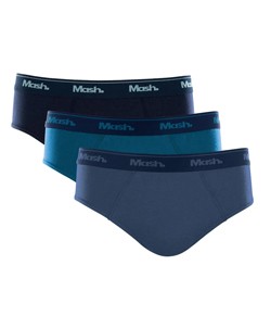 Kit 3 Cuecas Slip 100% Algod�o Plus Size Mash (010.04E) Azul