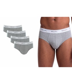 Kit 4 Cuecas Slip Algodão Mash (010.04U) Cinza