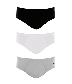 Kit 3 Cuecas Slip Mash Basic (010.20) Preto/Branco/Cinza
