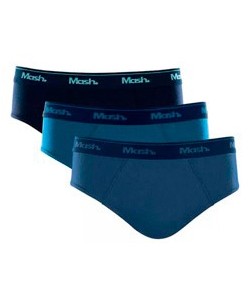 Kit 3 Cuecas Slip Mash (010.04) Marinho/Azul Petróleo/Royal