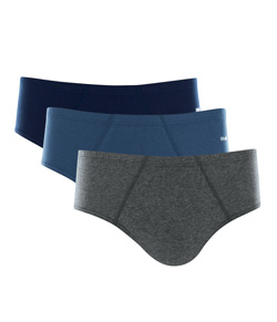 Kit 3 Cuecas Slip Mash Basic (010.20) Marinho/Azul Jeans/Mescla Escuro