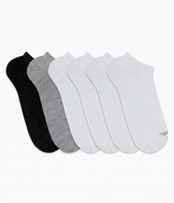 Kit 6 Pares de Meias Sapatilha Mash (0M0.02N) Branco/Preto/Cinza