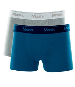 Kit Infantil 2 Cuecas Boxer Mash (110.07) Cinza/Azul