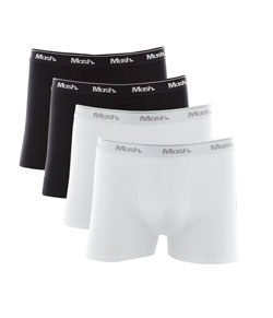 Kit 4 Cuecas Boxer Cotton/Algodão Mash (110.15) Preto/Branco