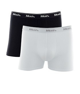 Kit 2 Cuecas Boxer Mash Plus Size (110.18) Branco/Preto