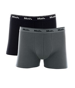Kit 2 Cuecas Boxer Basic Mash (110.04) Preto/Cinza :: lingerie.com.br